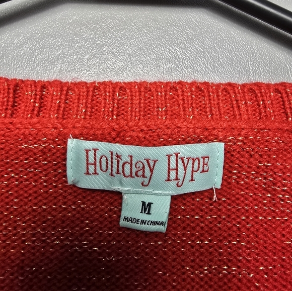 Holiday hype santa sparkle Christmas sweater women's size medium - Picture 5 of 8